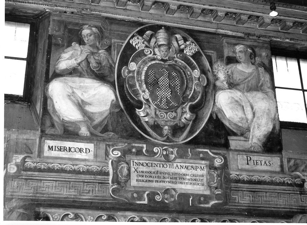 stemma di papa Innocenzo III (dipinto, ciclo) - ambito romano (seconda met&agrav